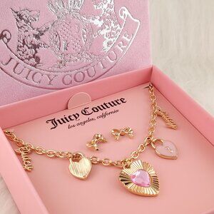 Juicy Couture Charm Necklace Earring Set